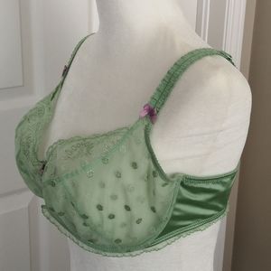 38D Empreinte Lola Green Dot Lace Bra